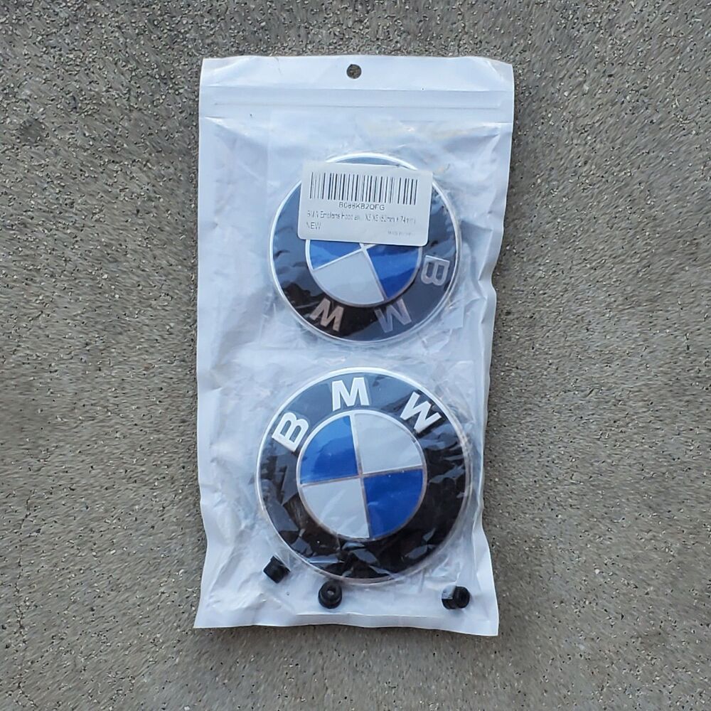BMW Hood Emblem Set 82mm 74mm New Sealed Lot Of 2 Car Emblems BMW X5 X6 Models
